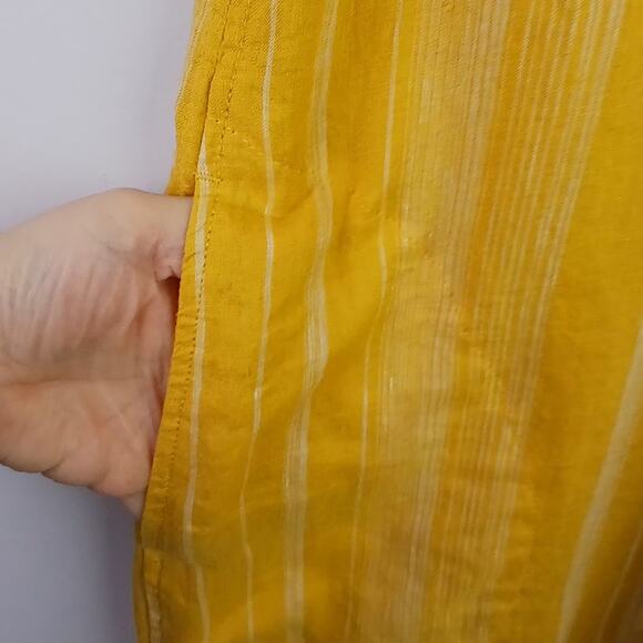 Garnet Hill SZ M European Flax Linen High-Low Midi Cover-Up Dress Pockets - Picture 6 of 6